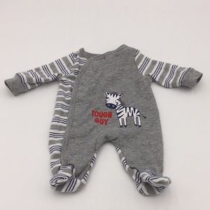 Koala Baby Preemie Infant Boys Footed Sleeper "Tough Guy" Zebra Motif Premature